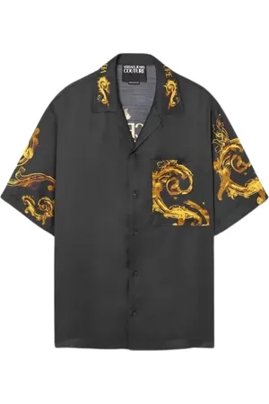 VERSACE Skjorte, Herre, Sort, XS, Vandfarve Sort Skjorte