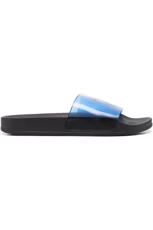 Giuseppe Zanotti Sko, Herre, Sort, 41 EU, Læder, Sort Elegant Åbne Flade Sandaler
