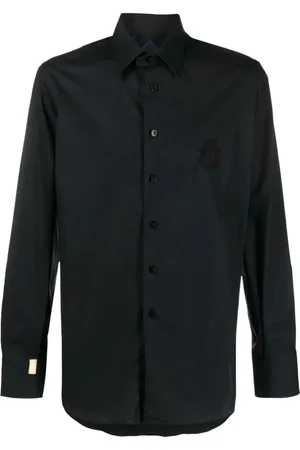 BILLIONAIRE Skjorte, Herre, Sort, 2XL, Bomuld, Sort Langærmet Casual Skjorte