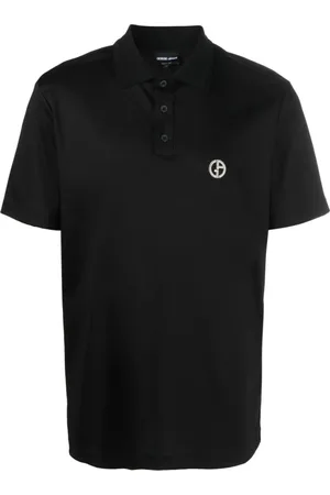 Giorgio Armani Top, Herre, Sort, XL, Bomuld, Polo Bluser
