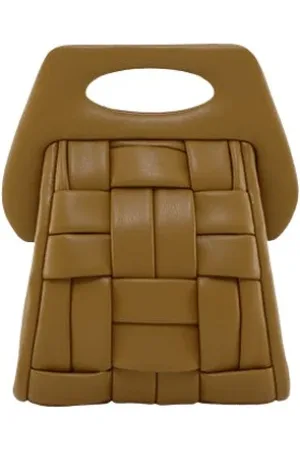 THEMOIRÈ Taske, Dame, Brun, ONE SIZE, Uld, Vegansk Vævet Cappuccino Clutch Taske