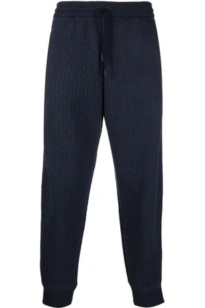 Giorgio Armani Bukser, Herre, Blå, L, Bomuld, Elegant Blå Buksebukser