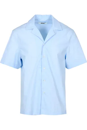 Mauro Grifoni Skjorte, Herre, Blå, XL, Bomuld, Short Sleeve Bluser