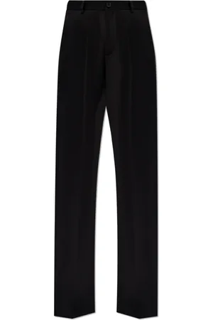 Balenciaga Bukser, Dame, Sort, XS, Uld, Fold-front bukser