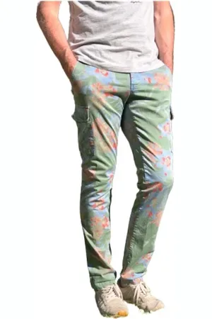 Masons Bukser, Herre, Flerfarvet, 2XL, Bomuld, Jungle Print Cargo Bukser