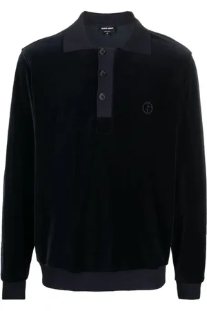 Giorgio Armani Top, Herre, Blå, 4XL, Bomuld, Polo Bluser