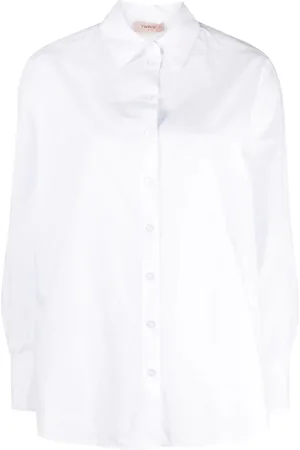 Twin-Set Bluser & Skjorter, Dame, Hvid, XS, Bomuld, Long Sleeve Tops