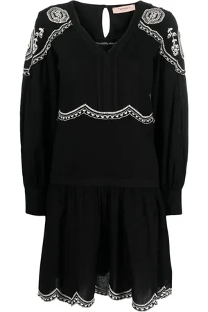 Twin-Set Kjole, Dame, Blå, XS, Bomuld, Korte kjoler