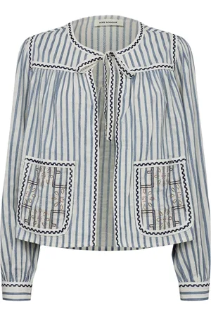Sofie Schnoor Bluser & Skjorter, Dame, Flerfarvet, XL, Bomuld, Feminin Broderet Skjortebluse