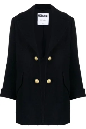 Moschino Frakke, Dame, Sort, 2XS, Uld, Down Jackets