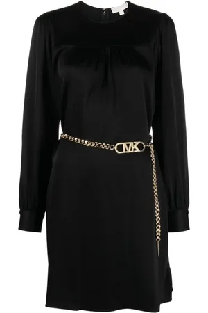 Michael Kors Kjole, Dame, Sort, XS, Uld, Empire Chain Mini Kjole Sort