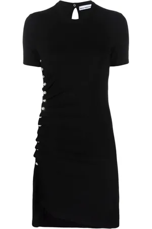 Paco rabanne Kjole, Dame, Sort, S, Elegant Sort Midi Kjole