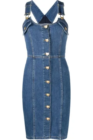 Moschino Kjole, Dame, Blå, 2XS, Bomuld, Midi Dresses