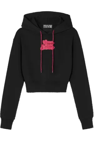 VERSACE Sweathshirts & Hoodies, Herre, Sort, S, Bomuld, Spen Patch - Hættetrøje