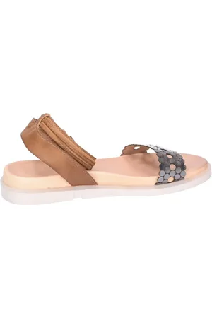 Mjus Sko, Dame, Flerfarvet, 36 EU, Læder, Casual Camel Læder Dame Sandaler