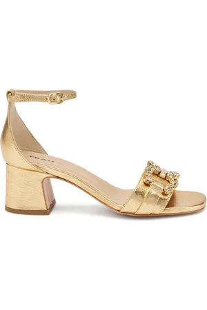 Frau Sko, Dame, Gul, 37 EU, Juveleret laminerede sandaler