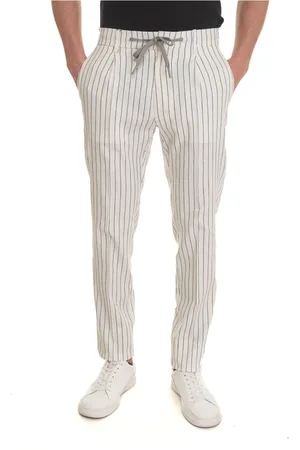Berwich Bukser, Herre, Hvid, 2XL, Spiaggia trousers with lace tie