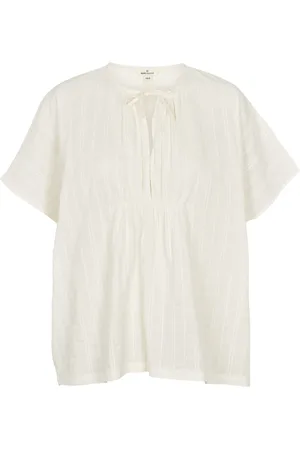 Basicapparel Bluser & Skjorter, Dame, Hvid, XL, Bomuld, Drude Tunika - Birch Bomuld