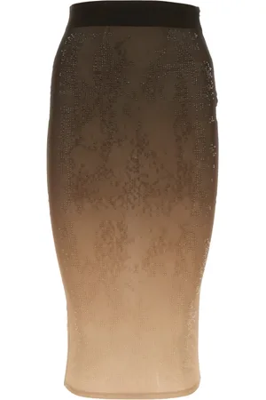 ANDREA ADAMO Nederdel, Dame, Brun, XS, Uld, Pencil Skirts