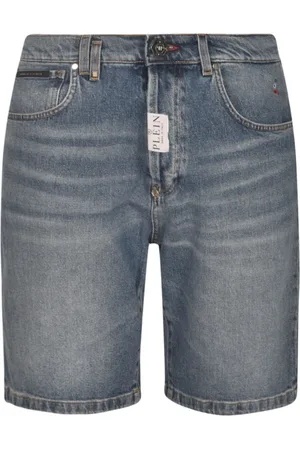 Philipp Plein Shorts, Herre, Blå, W31, Denim, Blå Denim Shorts