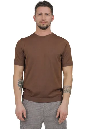 IRISH CRONE Top, Herre, Brun, S, Rund hals T-shirt
