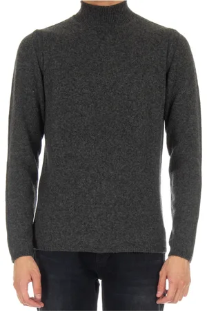 Roberto Collina Strik, Herre, Grå, L, Uld, Grå uld og kamel sweater