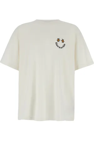 Bluemarble Top, Herre, Hvid, XL, Bomuld, Hvid Smiley T-shirt