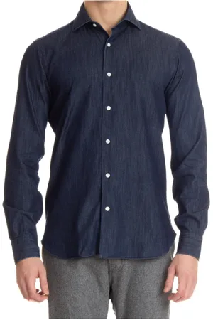 BARBA Skjorte, Herre, Blå, 2XL, Denim, Blouses & Bluser