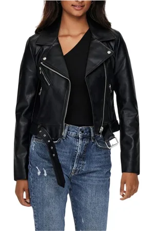 ONLY Jakke, Dame, Sort, S, Bomuld, Onlvera Faux Leather Biker CC OTW - 15232135