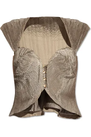 Cult Gaia Top, Dame, Grøn, L, Uld, Milli plisseret top