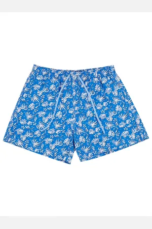 Malo Badetøj, Herre, Blå, 3XL, Polyester, Blå Blad Print Boxer Shorts