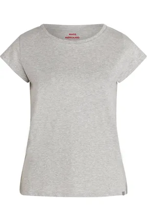 Mads Norgaard Top, Dame, Grå, XS, Bomuld, 101478 Favorite Teasy Toppe T-shirts Light Grey Melange