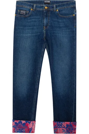 VERSACE Jeans, Dame, Blå, W29, Bomuld, Straight Jeans