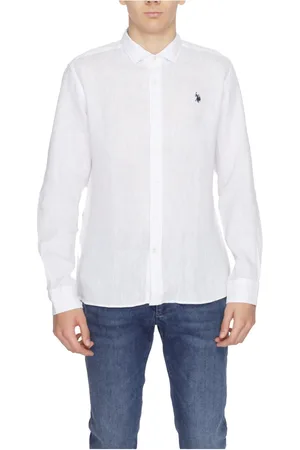 U.S. Polo Assn. Skjorte, Herre, Hvid, XL, Linned, Linned Skjorte Langærmet Forår/Sommer Kollektion