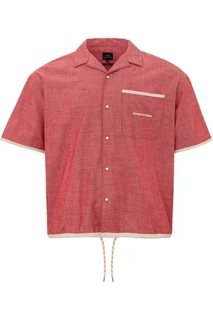 Armani Exchange Skjorte, Herre, Rød, M, Bomuld, Short Sleeve Bluser