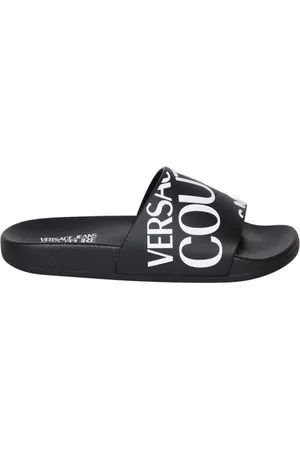VERSACE Sko, Dame, Sort, 35 EU, Sorte Shelly Slides med Logo Print