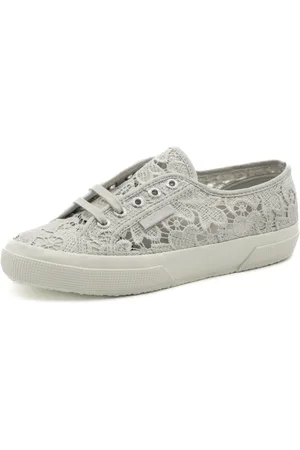Superga Sko, Dame, Grå, 41 EU, Macrame Grå Sølv Elfenbens Sneakers