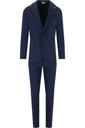 Manuel Ritz Jakkesæt, Herre, Blå, L, Bomuld, Single Breasted Suits