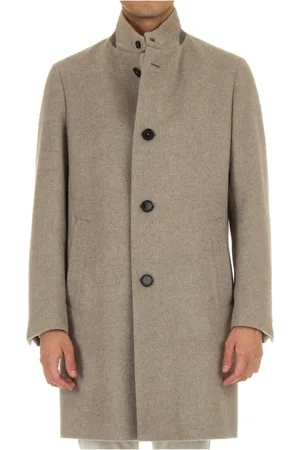 Ermenegildo Zegna Frakke, Herre, , S, Cashmere, Kashmir Bæverfrakke Stand-Up Krave