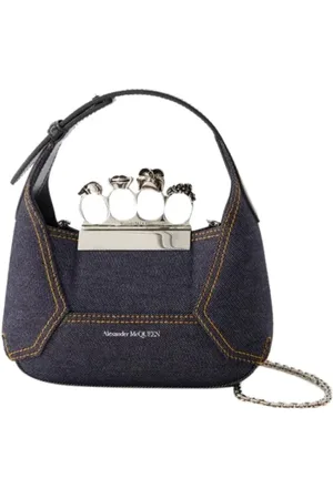 Alexander McQueen Taske, Dame, Blå, ONE SIZE, Uld, Laeder skuldertasker