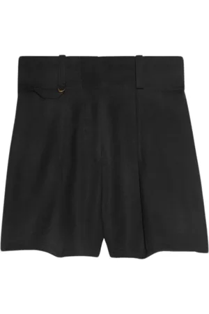 Jacquemus Shorts, Dame, Sort, S, Linned, Højtaljede linnedshorts
