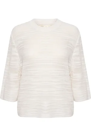INWEAR Strik, Dame, Hvid, XS, Uld, Ren Hvid Strik Pullover