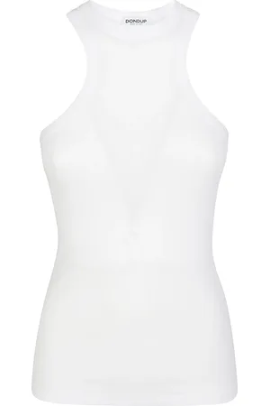 Dondup Top, Dame, Hvid, L, Uld, Ærmeløse toppe