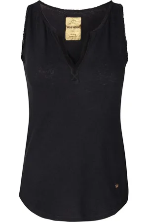 Mos Mosh Top, Dame, Sort, M, Bomuld, Enkel Sort Tank Top Bluse