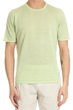 Roberto Collina Top, Herre, Grøn, S, Linned, Grøn Linned Blød T-shirt
