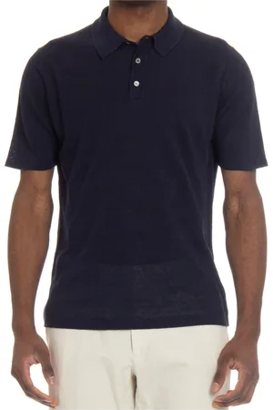 Roberto Collina Top, Herre, Blå, M, Uld, Polo Bluser