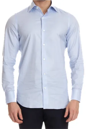 Finamore Skjorte, Herre, Blå, XL, Blouses & Bluser
