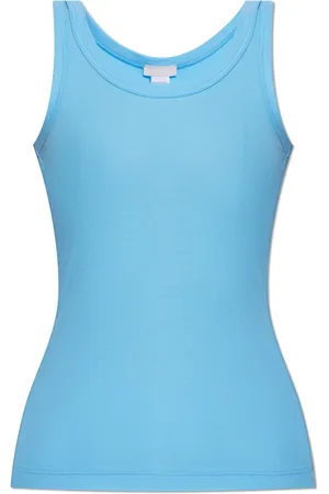 Hanro Top, Dame, Blå, S, Ribstrikket tanktop