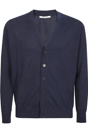 KANGRA CASHMERE Strik, Herre, Blå, M, Bomuld, Cardigans