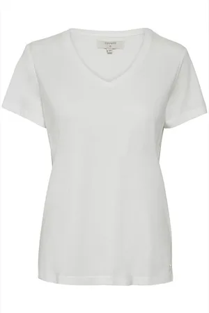 Cream Top, Dame, Hvid, L, Bomuld, Naia Tshirt Toppe T-shirts 10604508 Chalk